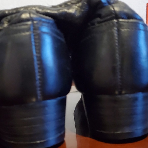 Vintage black leather Avon tall square toe low heel with foot grips 7 - Picture 5 of 9